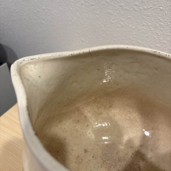 Vintage McCoy Pottery Pitcher Autumn Leaves Grape Fruit Nut Crazing Farmhouse - Picture 7 of 12